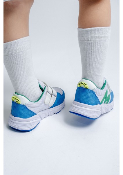 Erkek Çocuk Mavi-Beyaz Spor Ayakkabı