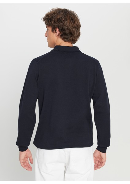 Polo Yaka Standart Lacivert Erkek Kazak ACE043261436_LAC indirimleri