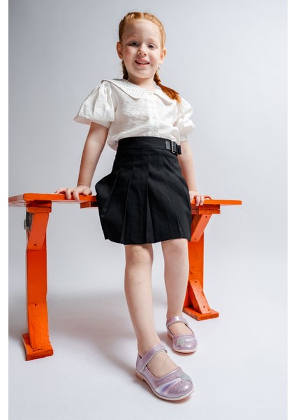 Kız Çocuk Pudra Yıldızlı Günlük Babet