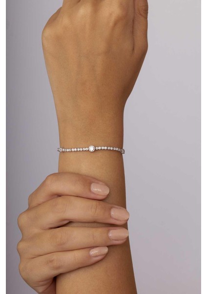 Tektaş Detaylı Su Yolu Rodyum Kaplama 925 Ayar Gümüş Bileklik fiyatları