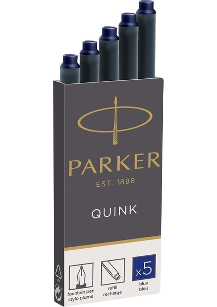 Quink Dolma Kartuşu, Mavi, 5&apos;li Kutu