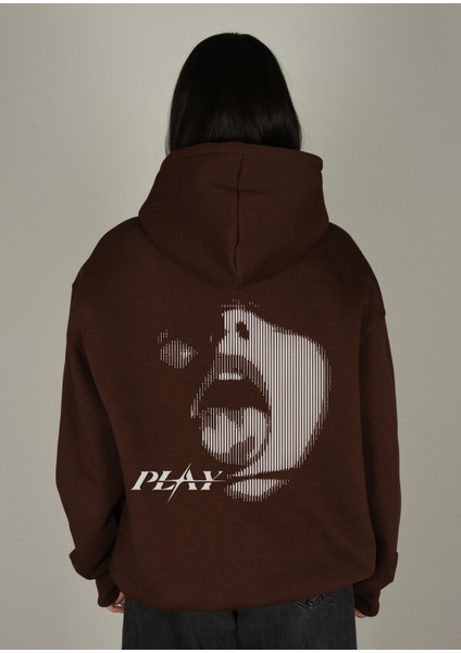 Play Baskılı Kapüşonlu Sweatshirt