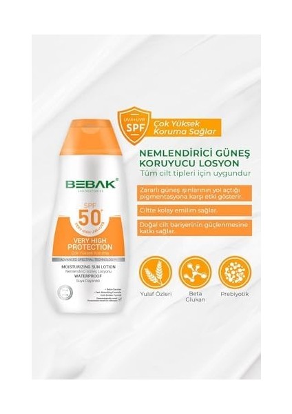 Bebak Nemlendirici Güneş Losyonu 50+ Spf 200 ml fiyatları