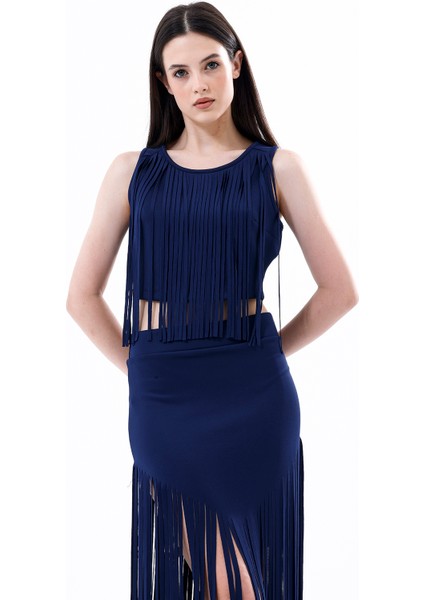 Arkası Fermuarlı Önü Püsküllü Scuba Bustiyer | BST35811 modelleri