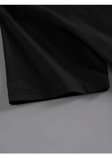 20/1 Penye Compack Baskılı Oversize Kahve Desenli Kadın Kısa Kol Yazlık T-Shirt - Siyah fiyatları