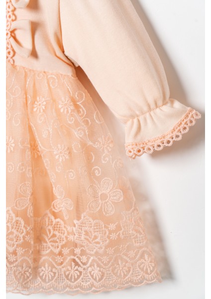 Kız Bebek Mevlütlük Elbise Bandanalı Dantelli modelleri