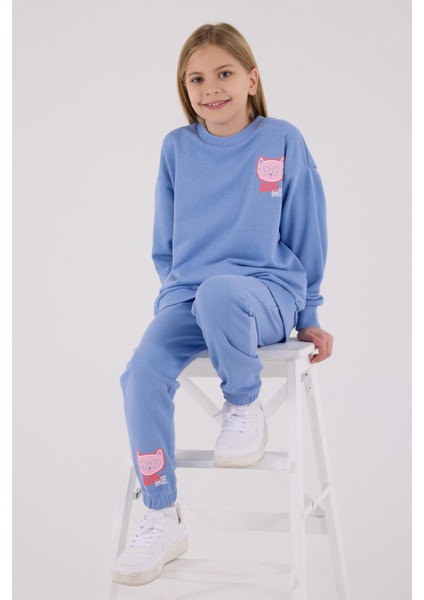 Kız Çocuk Mavi Eşofman Takımı