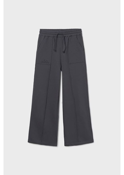 Kız Çocuk Bol Paça Dikiş Detaylı Eşofman Altı - Antrasit