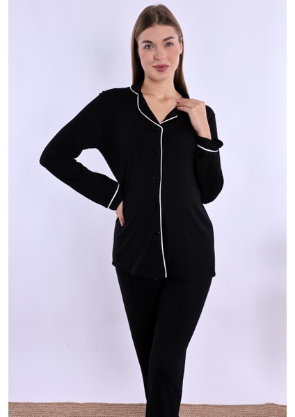 Siyah Hamile Lohusa Pijama Takımı