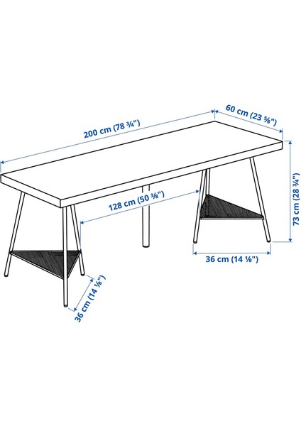 Lagkapten / Tıllslag Çalışma Masası Venge Beyaz 200 x 60 cm fiyatları
