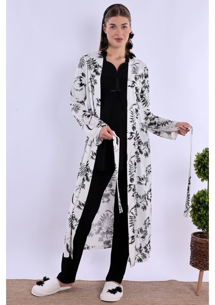 Siyah Sabahlıklı Hamile Lohusa Pijama Takımı