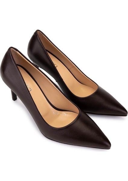 Kadın Hakiki Deri Kahverengi Topuklu Ayakkabı 1132 570 Bn Ayk SK25-26 Kahve Derı fiyatları