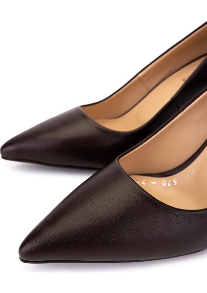 Kadın Hakiki Deri Kahverengi Topuklu Ayakkabı 1132 570 Bn Ayk SK25-26 Kahve Derı modelleri