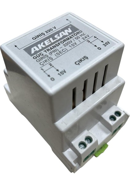 AK-311 Zil Trafosu 220V Giriş 15-24V Çıkış – 15W Ray Tipi Trafo | Kapı Zili ve Otomatikleri Için Güç Kaynağı
