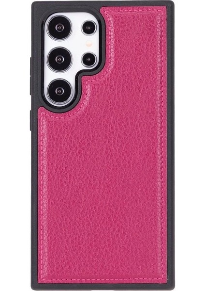 S24 Uyumlu Deri Arka Kapak Gül Kurusu