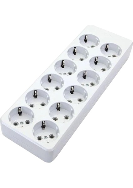 12’li Topraklı Priz – Kablosuz Çoklu Uzatma Prizi, 16A 250V, 2p, Dayanıklı Plastik Gövde, – Model 12100