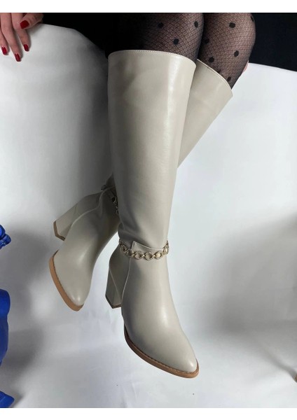 KB-505 Kuback Bej Günlük Kadın Çizme