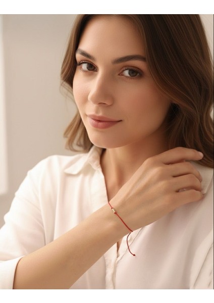 14 Ayar Altın Üç Dorika Kırmızı Ipli Bileklik modelleri