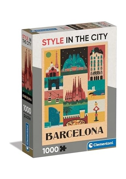 - 39847 - Style In The City Puzzle Barcelona - 1000 Pezzi - Puzzle Adulti, Puzzle Città, Illustrazioni D&apos;autore, Verticale, Divertimento Per Adulti, In Italy fiyatları