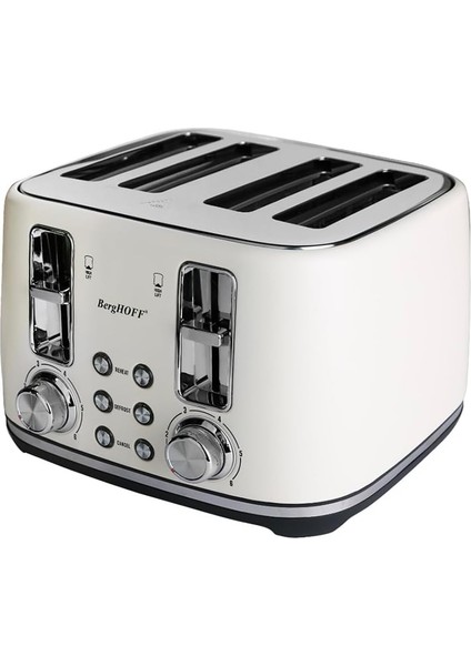 Gem Concept 4 Dilim Ekmek Kızartma Makinesi – 1800 W, Çift Kontrol Paneli | Vanilya Krem