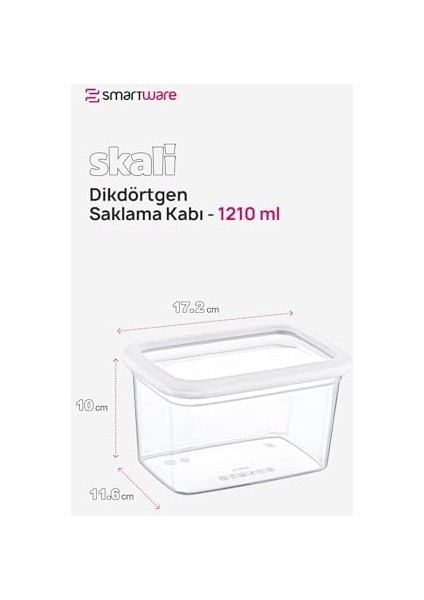 24&apos;lü Set Skali Dikdörtgen Saklama Kabı Beyaz 1210 ml fiyatları