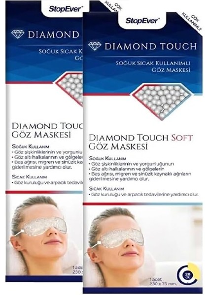 Stopever Diamond Touch Göz Maskesi - 2&apos;li Paket | Soğuk & Sıcak Kullanıma Uygun