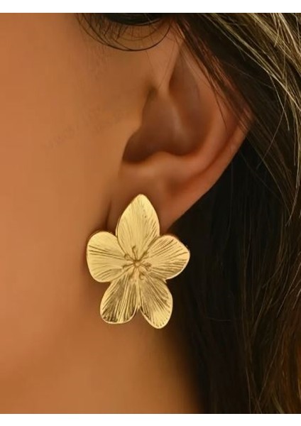 Altın Rengi 2,7 cm Küçük Boy Çiçek KÜPE-14K Altın Kaplama fiyatları