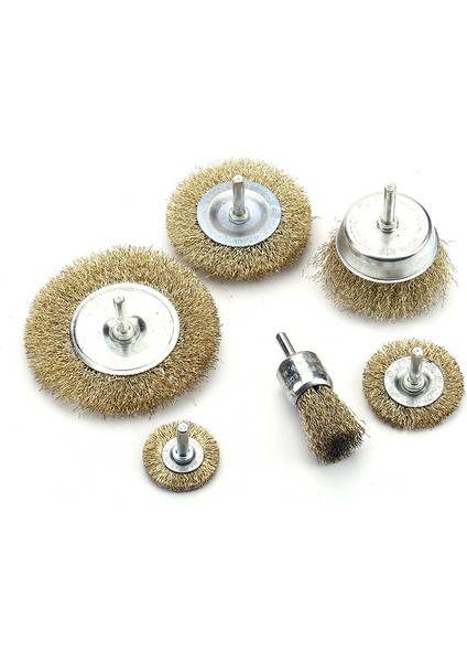 6 Parça Matkap Ucuna Takılan Pimli Tel Fırça Seti -Pas Yağ Kir Boya Yapışkan Çözücü Fırça fiyatları