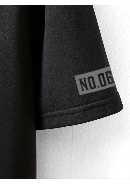 Lb Ön Arka Baskılı Oversize Bisiklet Yaka Yazlık T-Shirt - Siyah modelleri