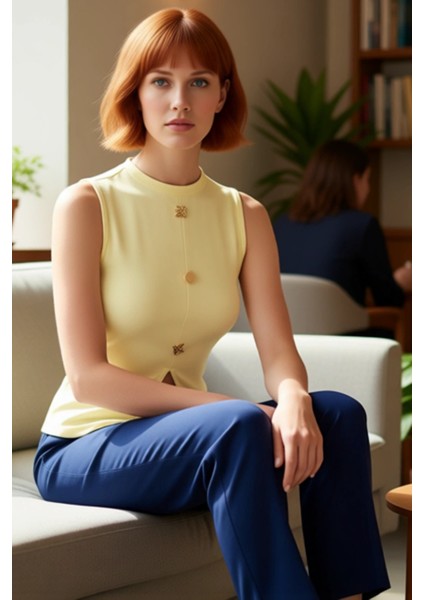 Kadın Bisiklet Yaka Kolsuz Scuba Krep Örme Yelek Günlük Stil Yüksek Kalite Rahat ve Şık fiyatları