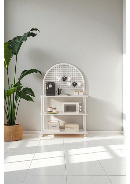 Çevir Kur Beyaz BD Kahve Köşesi Dolabı, , Mutfak Düzenleyici 71*136*35 cm