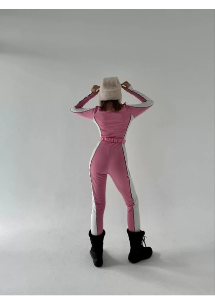 Kemer Detaylı Fermuarlı Tulum - Pembe indirimleri