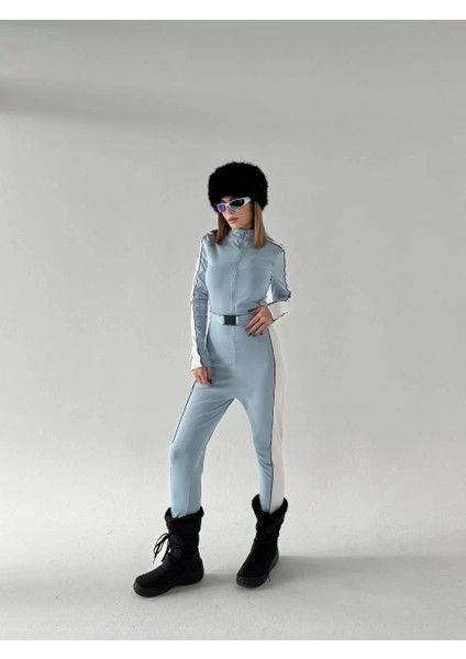 Kemer Detaylı Fermuarlı Tulum - Bebe Mavisi fiyatları