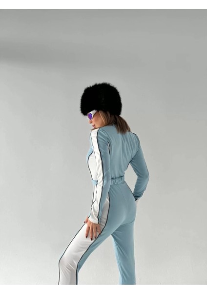 Kemer Detaylı Fermuarlı Tulum - Bebe Mavisi fırsatları