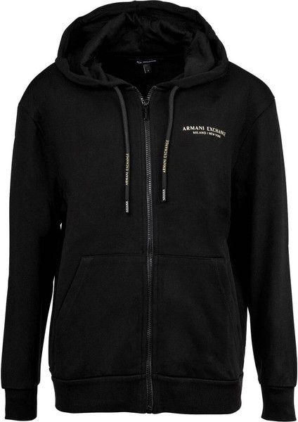 Kadın Regular Fit Fermuarlı Kapüşonlu Sweatshirt - Siyah