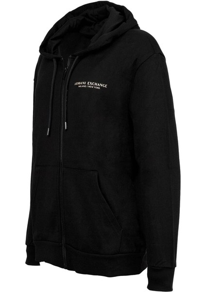 Kadın Regular Fit Fermuarlı Kapüşonlu Sweatshirt - Siyah modelleri