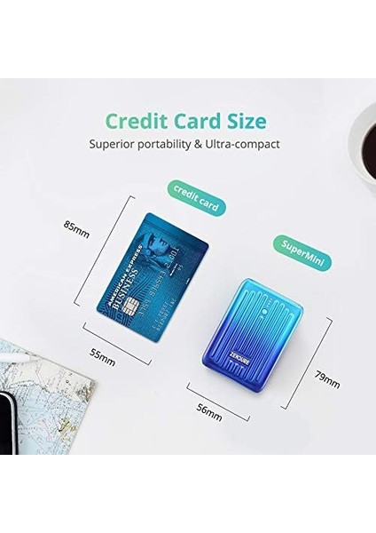 Supermini 10,000 Mah Usb-C Powerbank 18 W Power Delivery, Süper Küçük Harici Pil, Hızlı Şarj Ile,,,, Switch Vs. Için, Mavi fiyatları