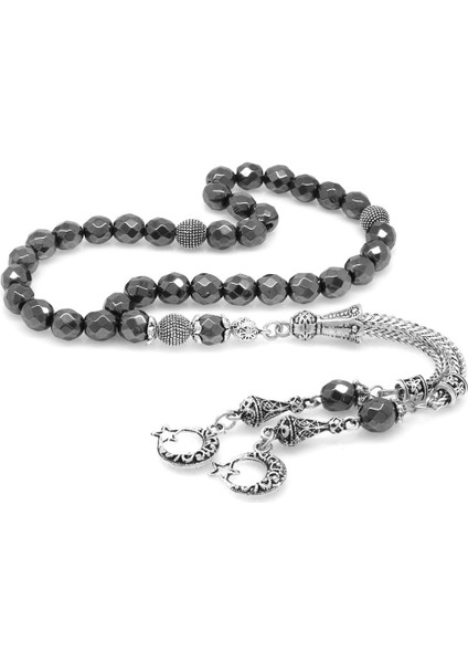 Tesbihane Kararmaz Metal Püsküllü Küre Kesim Faset Hematit Doğaltaş Tesbih fiyatları