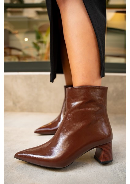 Osper Acı Kahve Sivri Burun Fermuarlı Kadın Bot fiyatları