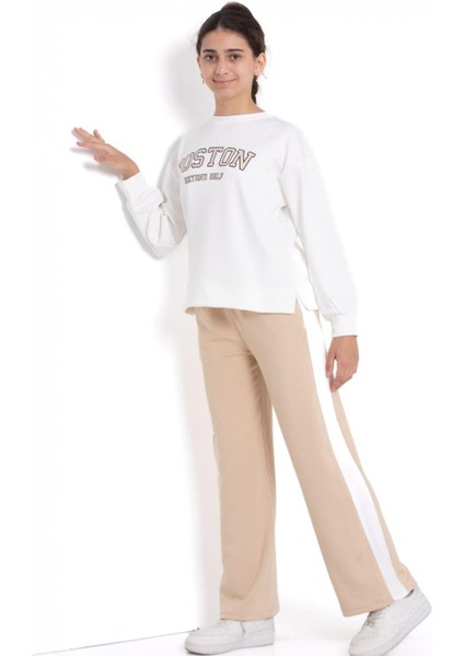 Boston Kız Çocuk Eşofman Takımı Bej