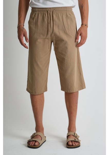 Erkek Regular %100 Pamuk Keten Görünümlü Kapri DC204-52