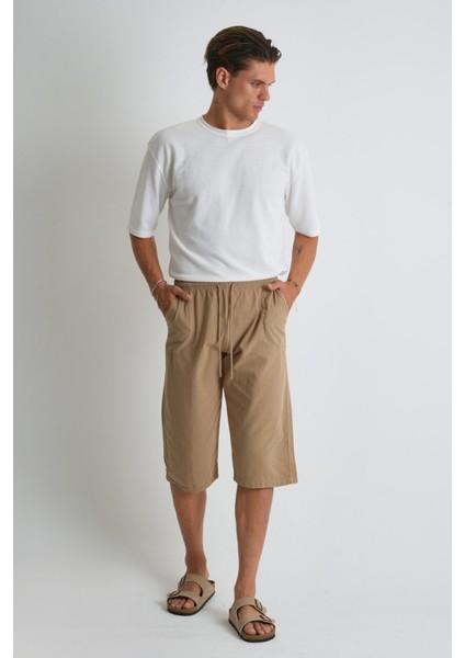 Erkek Regular %100 Pamuk Keten Görünümlü Kapri DC204-52 fırsatları