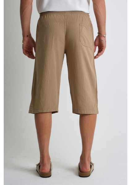 Erkek Regular %100 Pamuk Keten Görünümlü Kapri DC204-52 indirimleri