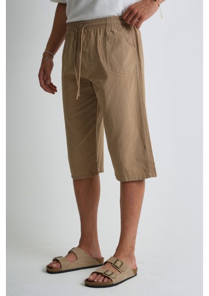 Erkek Regular %100 Pamuk Keten Görünümlü Kapri DC204-52