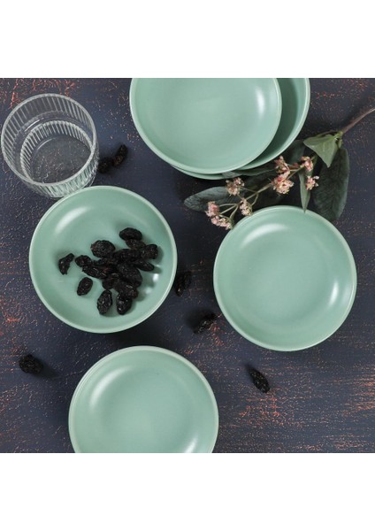 Mat Açık Yeşil Halka Çerezlik/sosluk 13 cm 6 Adet