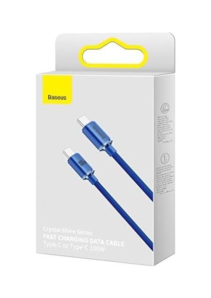 Crystal 100W 120 cm Pd Type-C Şarj Kablosu Mavi fiyatları