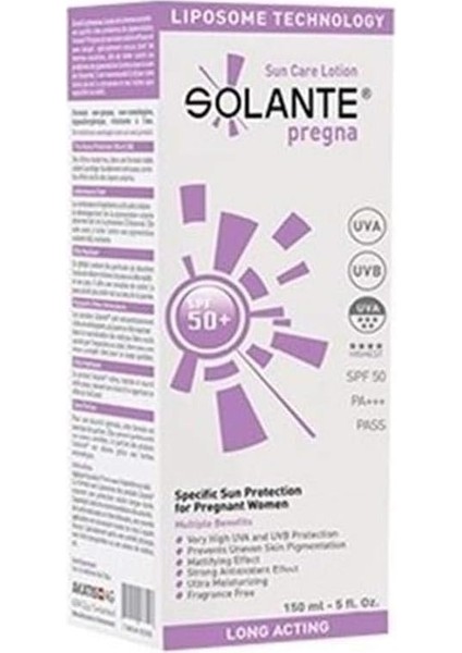 Solante Pregna Spf 50+ Hamilelere Özel