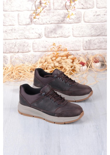 I1287 Kruvasan Hafif Rahat Yürüyüş Ayakkabısı Hakiki Deri Erkek Ayakkabı