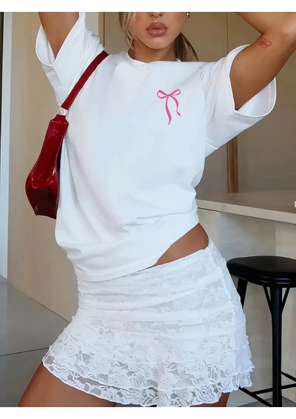 Sporda Günlük Hayata Giyilebilir Gym Baskılı Oversize Bisiklet Yaka Erkek T-Shirt - Beyaz indirimleri