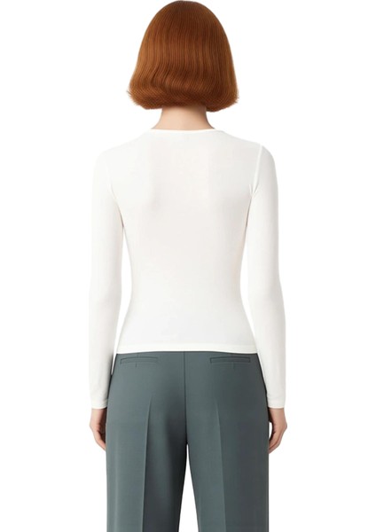 Kadın Büzgülü Yaka Detaylı Fitted Uzun Kollu Örme Üst Kaliteli Şık Rahat Modern Zarif Günlük modelleri